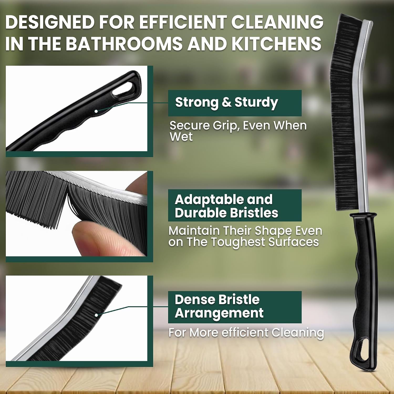 Crevice Cleaning Brush Set – 6Pcs Hard Bristle Cleaning Tools for Grout, Tile Floors, Gaps & Narrow Spaces – Small Grout Scrub Brush for Cleaning Bathroom, Shower, Window Tracks, Kitchen - Image 6