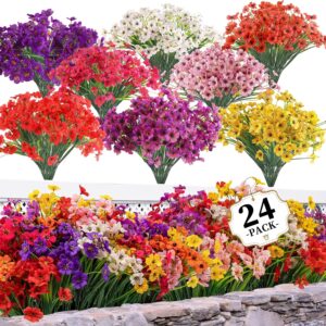 24 Bundles Artificial Flowers for O...