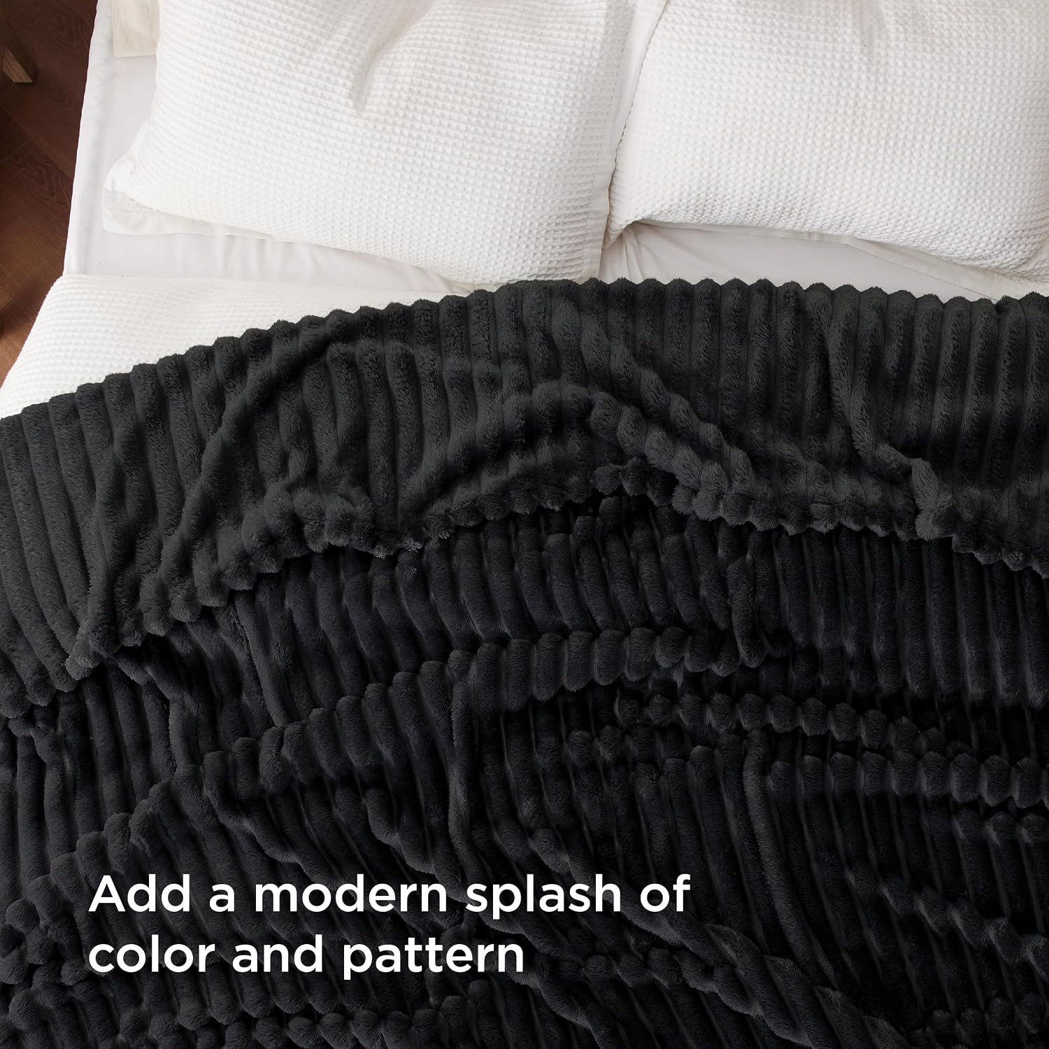Bedsure GentleSoft King Size Blanket for Bed - Cozy Soft Blankets for Women, Cute Large Fleece Throws for Girls, Black, 108x90 Inches - Image 4