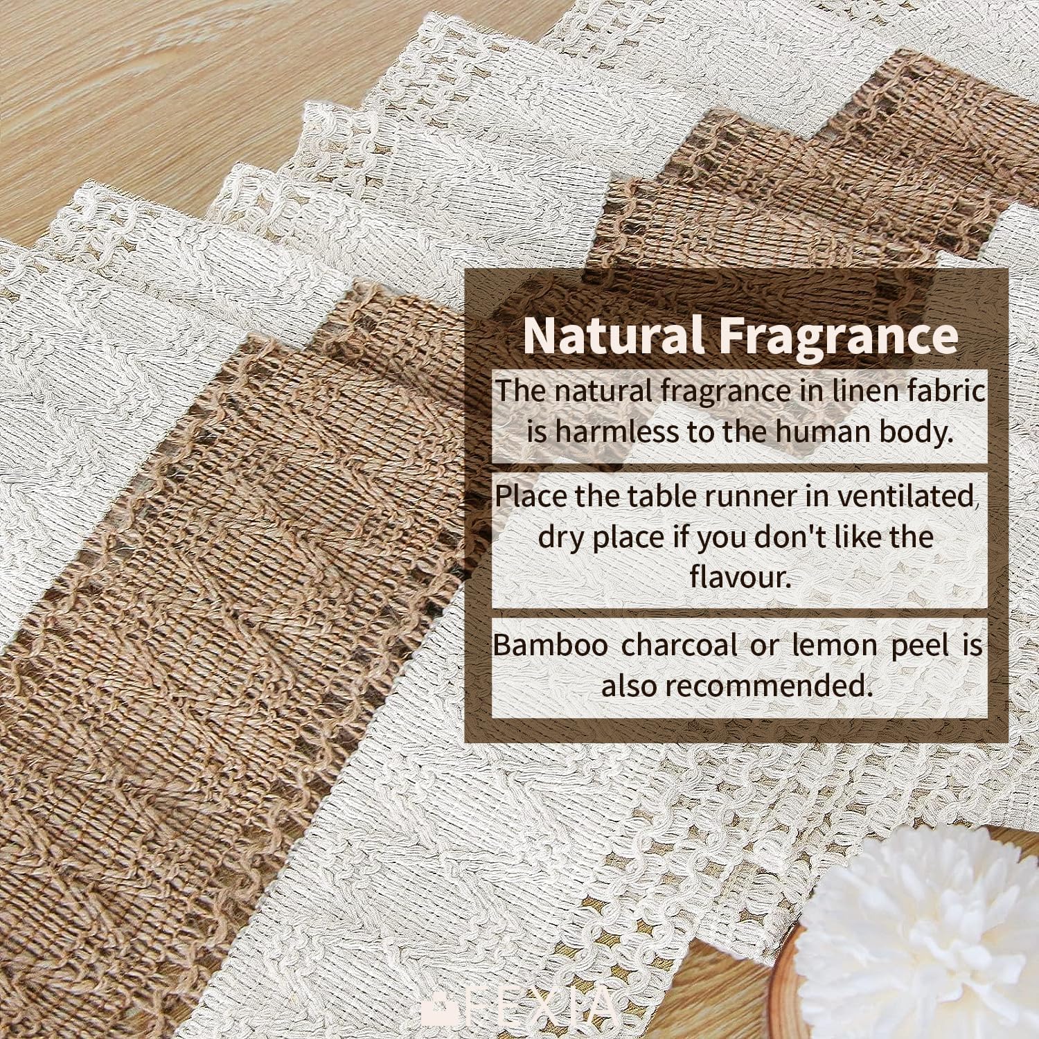 FEXIA Boho Table Runner for Home Decor with Tassels 72 Inches Farmhouse Long Pottery Barn Furniture Rustic Macrame Burlap Table Decoration for Living Room Bridal Shower (12x72 Inches) - Image 4