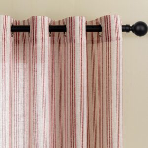MYSKY HOME Red Striped Printed Curt...