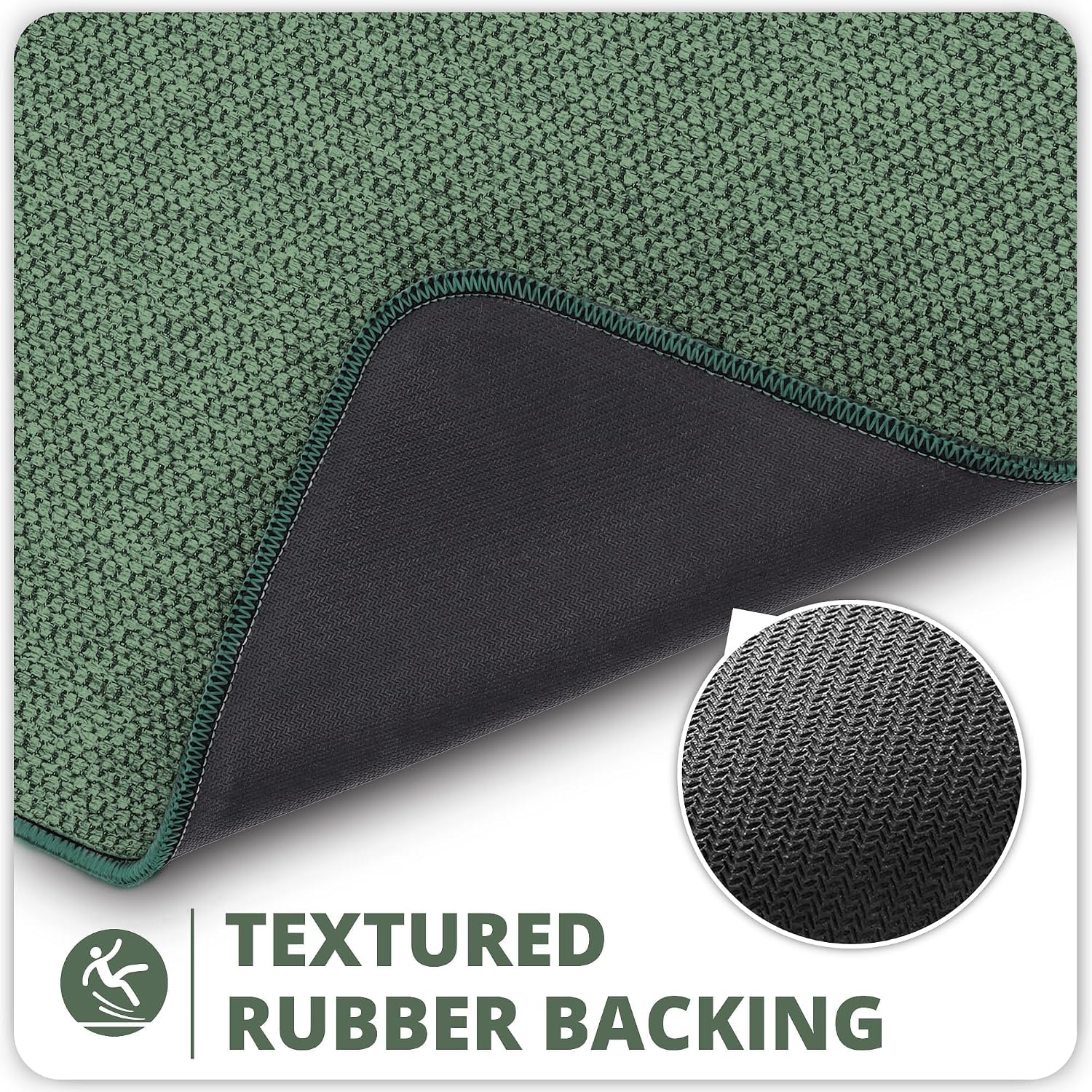 Bath Mat,Ultra Thin Bathroom Rugs,Rubber Bath Mats for Bathroom,No Slip Bath Rugs,Quick Dry,Machine Washable,Low Pile,Absorbent,Shower Outside,Sink,Home Decor Accessories.Green,1'5"x2'3"(17x27inch) - Image 4