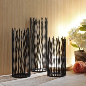 Set of 3 Metal Iron Candle Holder, ...