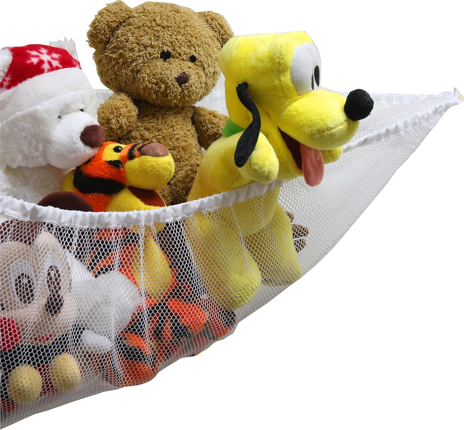 Simple Houseware 2 Pack Stuffed Animal Toy Hammock Net, Corner Wall Storage for Kids Room, White - Image 3