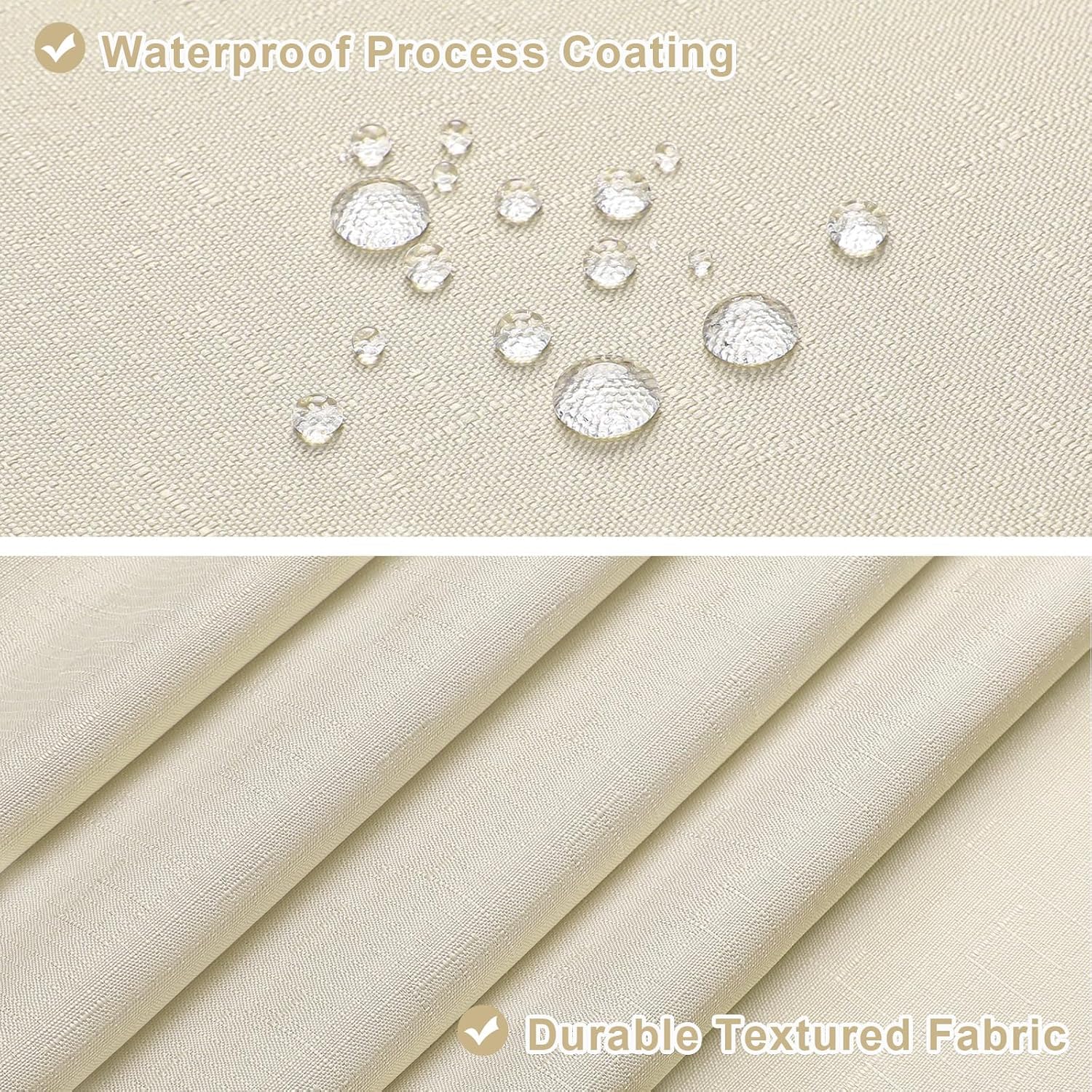MitoVilla 3 in 1 Shower Curtain Set, Neutral Modern Slub Textured Fabric Shower Curtain and Clear PEVA Liner Set with 12 Double Sided Steel Hooks, Waterproof Fabric Hotel Bathroom Curtain-72x72 - Image 6