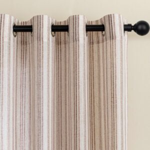 MYSKY HOME Taupe Striped Linen Curt...