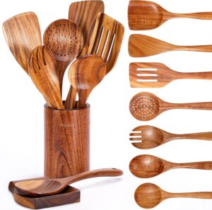 Mooues 9 Piece Natural Teak Wooden ...