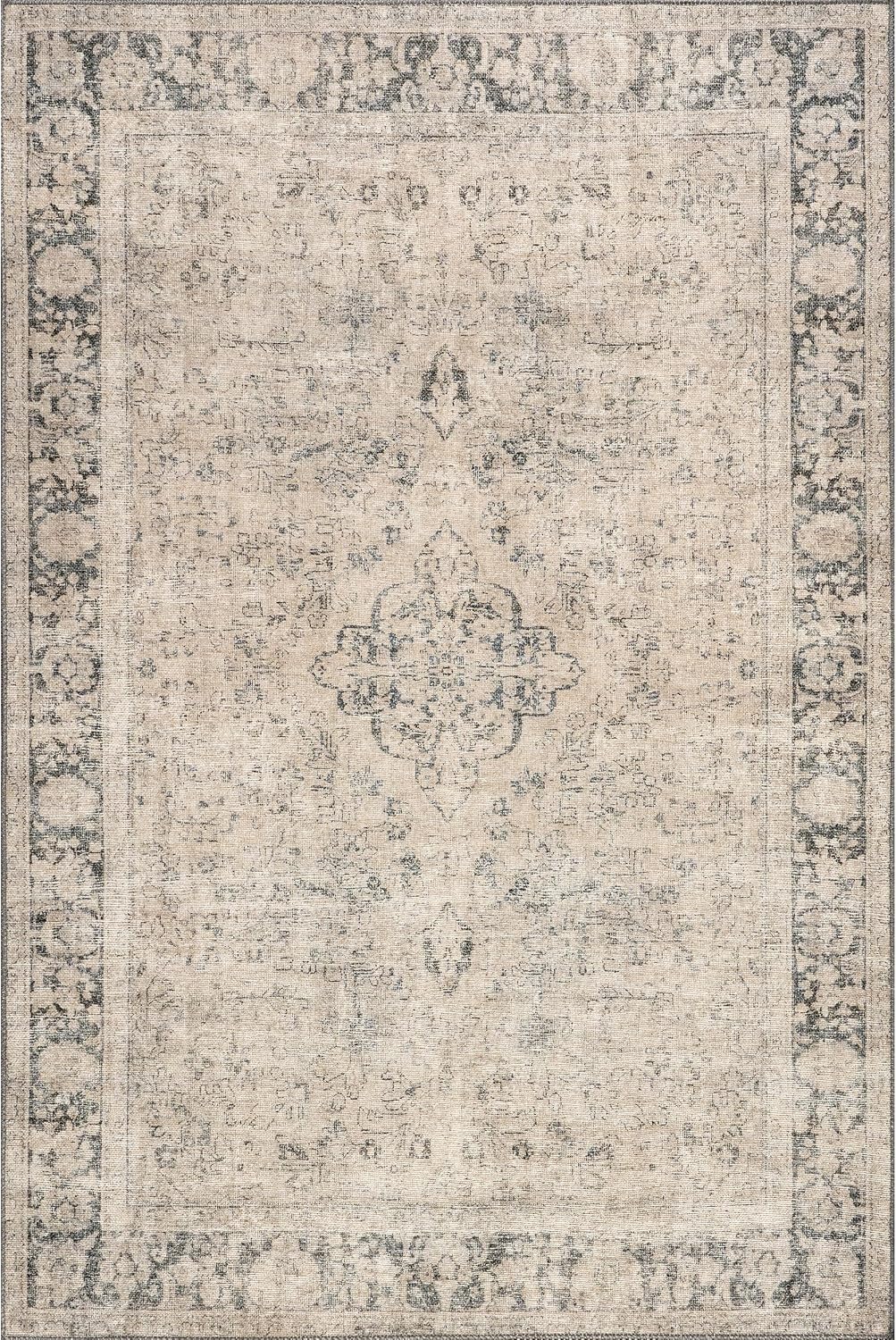 Nuloom Hillstone Collection Brinly Grey/Light Beige, 9' x 12', Vintage Medallion, Soft and Cozy, High Traffic, Stain Resistant, Easy Clean, Durable Area Rug for Bedroom, Living Room, Dining, Foyer - Image 5