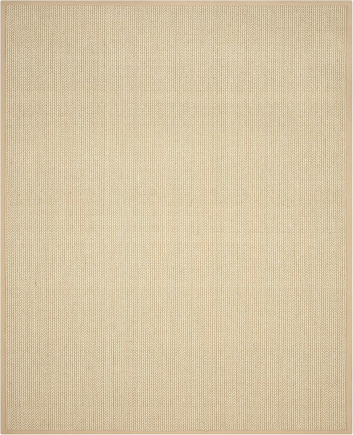 SAFAVIEH Area Rug 8x10 - Natural Fiber Collection - Large - Beige, Sisal & Wool, Woven Design with Border (NF475B) - Image 3