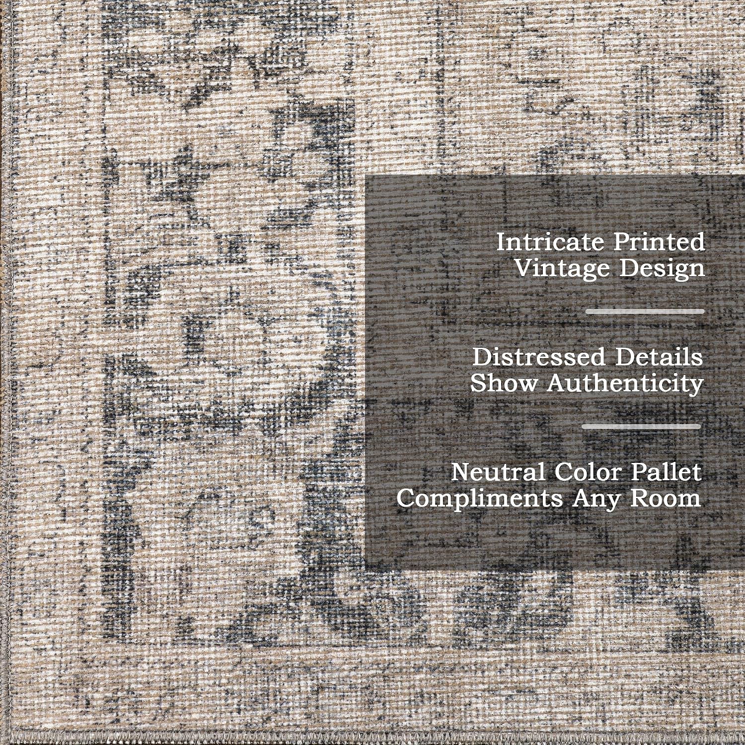 Nuloom Hillstone Collection Brinly Grey/Light Beige, 9' x 12', Vintage Medallion, Soft and Cozy, High Traffic, Stain Resistant, Easy Clean, Durable Area Rug for Bedroom, Living Room, Dining, Foyer - Image 6