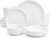 Gibson Home Oslo Dinnerware Set for 4, 16-Piece White Porcelain Plates and Bowls — Ceramic Dish Set | Microwave & Dishwasher Safe