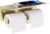 Double Toilet Paper Holder with Shelf, FreshGlow Tissue Holder Brushed Gold, Wall Mount Commercial Toilet Paper Dispenser Phone Shelf Stainless Steel, Tissue Roll for Bathroom