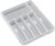 madesmart Classic Large Silverware Tray – White |CLASSIC COLLECTION | 6-Compartments| Kitchen Drawer Organizer | Soft-Grip Lining and Non-Slip Rubber Feet | BPA-Free