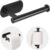 JOPOFI Toilet Paper Holder – Adhesive Toilet Paper Holder – Matte Black | Toilet Paper Holder Wall Mount for Bathroom,Stainless Steel Command Strip Toilet Paper Roll Holder Stick On Wall,No Drilling