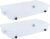 Rubbermaid 68 Quart Under the Bed Low Profile Storage Boxes with Dual Hinged Lids and Easy Rolling Caster Wheels, Clear, 2 Pack