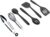 Mini Silicone Kitchen Utensils Set 6-Piece Black, Space-Saving Cooking Tools, Kid-Safe Cookware, Travel, Small Kitchen Utensil Set for Camping & RV