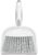 NACENA Small Dust Pan and Brush Set, Mini Broom and Dustpan Set Small Hand Broom and Brush Combo Dust Pan with Teeth for Home Cleaning Drawers Desktop Sofas and Outdoor, White & Gray