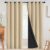 SimpleHome 100% Blackout Curtains for Bedroom,Thermal Insulated Grommet Window Drapes Room Darkening Beige Curtains for Living Room with Black Back,52 x 84 Inch,2 Panels