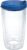 Tervis Clear & Colorful Lidded Made in USA Double Walled Insulated Tumbler Travel Cup Keeps Drinks Cold & Hot, 16oz, Blue Lid