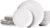 Amazon Basics 18-Piece Complete Kitchen Dinnerware Set, Microwave and Dishwasher Safe, Plates, Dishes, Bowls for Everyday Use, Service for 6, White Porcelain Coupe