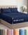 Extra Deep Queen Sheet Set – 4 Piece Breathable & Cooling Bed Sheets – Easily Fits 18 to 24 inch Mattress – Ultra Soft, Wrinkle & Fade Free with Extra Deep Pockets – Hotel Luxury Bedding – Navy Blue