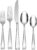 Oneida Silverware Set For 12, Moda 65-Piece Fine Flatware Set with Serving Utensils, Service For 12, 18/10 Stainless Steel, Dishwasher Safe For home, Knives Spoons and Forks Set (Silver, 65 pieces)