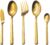 Alata Cube Gold 5-Piece Serving Set, Forged Cutlery Set, Matte Gold Stainless Steel Tableware with Square Handle for Home/Restaurant, Dishwasher Safe