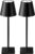 KDG 2 Pack Cordless Table Lamp, Portable LED Desk Lamps, 5000mAh Battery Operated, 3 Color Stepless Dimming Up, for Restaurant, Bedroom, Outdoor Camping, Coffee Shop, Night Light, Rechargeable (Black)