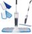 24″ Dry mops for Floor Cleaning, Microfiber mop Spray System, Commercial Heavy-Duty Wet mops with 28oz Big Tank, 2 Washable Pads (Commercial Blue, 24inch-1Pack)