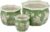 Galt International Green & White Floral Porcelain Ceramic Decorative Flower Pot 8″/6″/4.5″ Garden Pots Chinese Asian Design – Set of 3 Green Fluted