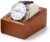 Solid Wood Watch Box Holder Single Watch Travel Case for Men and Women With Microfiber Pillow(Beige)