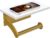 FORIOUS Toilet Paper Holder with Phone Shelf, Natural Marble Wall Mount Tissue Roll Holder for Bathroom, Washroom, 304 Stainless Steel Commercial Toilet Tissue Dispensers with Shelf, Brushed Gold
