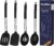 Yoehka Silicone Cooking Utensils Set for Nonstick Cookware, 4Pcs Heat Resistant Kitchen Silicone Spatula and Spoon Set with Stainless Steel Handle, Mixing, Flipping, Turning, Stirring, Black