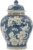 Galt International Blue and White Flower Chinoiserie Ginger Jar 12″ w/Lid Ginger Jar, Tea Storage Decorative Home Decor Jar