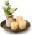 10” Candle Holder Plate Table Décor, Farmhouse Home Decorative Tray for Coffee Table or Dinning Table Centerpieces with 30” Wooden Bead Garland – Black
