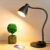 BOHON LED Desk Lamp with USB Charging Port 3 Color Modes Dimmable, Black | Reading Light Intelligent Induction Auto Dimming Task Lamp Neck Flexible Table Lamp for Bedside Office, AC Adapter Include