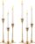 2 Sets(6 Pcs) Brass Gold Metal Taper Candle Holders Candlestick Holders, Vintage Modern Decorative Centerpiece Candlestick Holders for Table Mantel Wedding Housewarming Gift