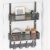 Over The Door Hooks Organizer, Door Hanger Towel Rack with 2 Baskets, Adjustable Over The Door Coat Rack, Back of Door Storage for Bedroom, Kitchen, Bathroom (Black)