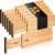 Fabsome Dresser Drawer Organizers 6 Pack, 4.65” High Adjustable from 12.5-17‘’ Bamboo Drawer Dividers for Clothing Baby Clothes, Wooden Separators for Dresser Nursery Organization with Soft Foam Ends