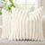 decorUhome Fall Cozy Faux Fur Throw Pillow Covers 18×18 Set of 2 Decorative Soft Plush Striped Modern Farmhouse Boho Couch Pillow Cases with Velvet Back for Sofa Bed Living Room, Cream White