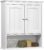 Spirich Bathroom Wall Cabinet with Beadboard Doors, White Medicine Cabinet | Adjustable Shelf, Open & Concealed Storage, Space-Saving Over-Toilet Design for Toiletries, Towels, Medicines & Decor