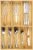 Fabsome Silverware Organizer for Kitchen Drawers, 2.5” Deep 12.8” Wide Bamboo Wood Flatware Tray with Deep Slots for Large Cutlery Utensil Drawer