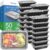 Dealusy 50 Pack (100-Piece) 38 oz Meal Prep Containers Reusable with Lids, Sturdy Leakproof & Food Safe, Microwave, Freezer, Dishwasher Safe Prep Containers, To Go Take Out Plastic Food Storage