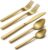 Alata Cube Gold 20-Piece Flatware Set, Forged Cutlery Set, Matte Gold Silverware Service for 4, Stainless Steel Tableware with Square Handle for Home/Restaurant, Dishwasher Safe