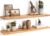 36″ Rustic Elm Wood Floating Shelves, 8 Inch Deep Wall Shelves for Home Decor, Wall Mounted Floating Shelf with Invisible Bracket, Heavy-Duty Storage & Display Shelf for Living Room, Kitchen, Set of 2