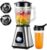 GDOR 1200W Blender for Smoothies and Shakes, 52 Oz Glass Jar & 22 Oz To-Go Cup Combo, Countertop Blender with 6-leaf Blade, 3 Adjustable Speed for Juices, Frozen Fruit Drinks, Sauces, Self-Cleaning