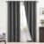 Yakamok Room Darkening 100% Blackout Curtains Grommet Window Treatments with 2 Thick Layers-Charcoal Grey Thermal Insulated Drapes Set of 2 Panels for Bedroom Living Room 52 Inches by 84 Inches Length