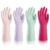ThxToms 4 Pairs Nitrile Cleaning Gloves, Latex free Reusable Dishwashing Gloves for Women, Kitchen and Bathroom Cleaning, Non-Slip &Flexible, 10 Mil, Colorful, M