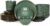 Stone Lain Brasa Stoneware 32 Piece Modern Dinnerware Sets, Plates and Bowls, Service for 8, Green, Microwave & Dishwasher Safe