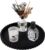 Round Bathroom Tray Silicone Kitchen Counter Decor Vanity Organizer Decorative Coffee Table Tray for Perfume, Candle, Soap Dish, 9 Inch, Black